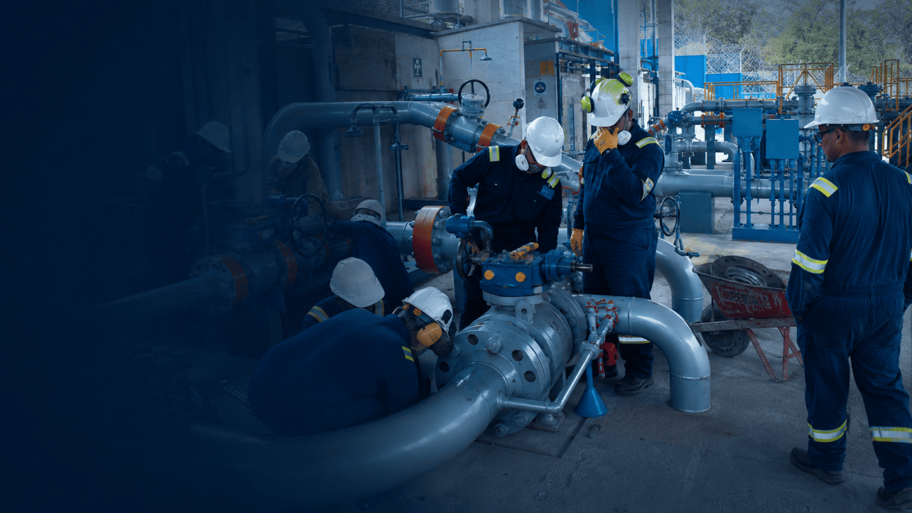 OBS personnel operating a pumping system at a plant